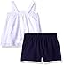 Nautica Baby Girls' Tank Top with Fashion Short Set, Sail White, 18 Months