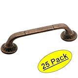 Amerock BP4483-RBZ Rustic Bronze Ambrosia Euro Stone Cabinet Hardware Handle Pull, 3-3/4
