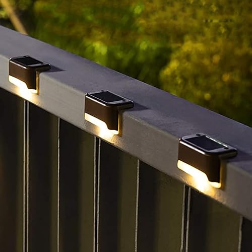 Solpex Solar Fence Lights, 12 Pack Garden Solar Deck Lights for Outdoor, Waterproof for Outdoor Stairs, Step, Fence, Yard, Patio, Pathway(Brown Warm White) — image 1