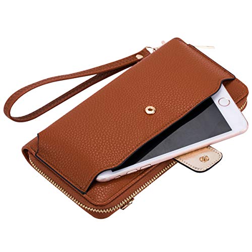 Heaye Wristlet Wallet Crossbody Phone Bags for Women with Card Slots Cognac - Thumbnail 2