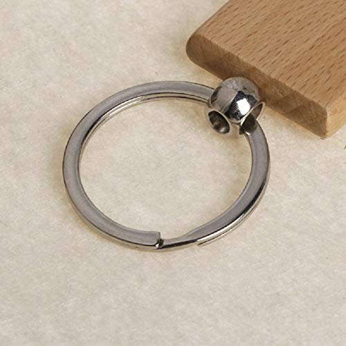 Pack of 10 Blank Wooden Key Chain Personalized EDC Wood Keychain Key Ring Key Tags DIY Keychain Supplies for Craft (Rectangle)