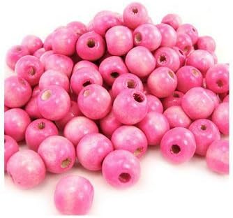 Dreadz Small Wooden Barrel Dreadlock Hair Beads (5mm Hole) x 6 Bead Pack (Pink)