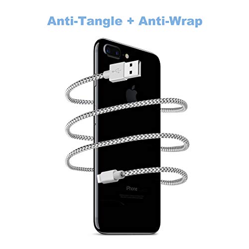 image for Besiva Phone Charger 5Pack 3FT 3FT 6FT 6FT 10FT Nylon Braided USB Char