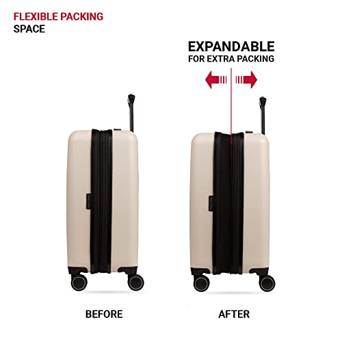 SwissGear 8020 Hardside Expandable Luggage with Spinner Wheels, Cream