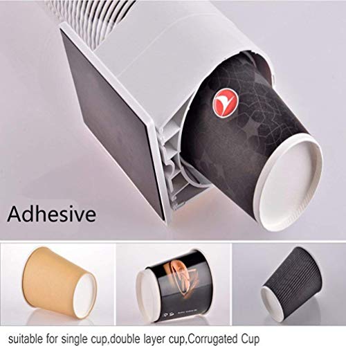 Samhe Cup Dispenser Large Pull Type,Paste or Screw Plate Mountable,Fits 7oz to 12oz Cone or Flat Bottom Cup,17"Tube,Mounting Water Dispenser Cooler or Wall,Attractive at Home Office (Large,White)