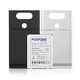 Perfine v20 Battery 6400mAh BL-44E1F Extended Battery with Back Cover Case for LG V20 H990 H910 H918 VS995 (Black&Sliver)
