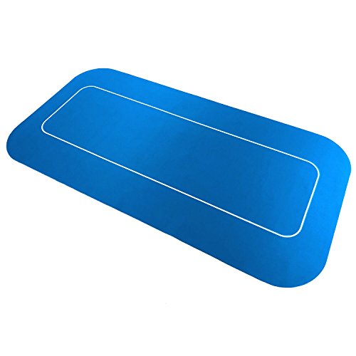 YH Poker 70" x 35" Portable Rectangle Sure Stick Rubber Foam Poker Table Top Layout Poker Mat (Blue)