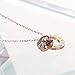 Fire Ants Love Necklaces - Women's Lucky Fashion Eternal Double Ring Necklace (Rose Gold-C)
