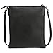DELUXITY Essential Casual Functional Multi Pocket Double Zipper Crossbody Purse Bag for Women (Black)