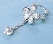 S925 Sterling Silver Non Piercing Ear Clip Earrings CZ Flower Dangle Cuff Earrings(1Paris)