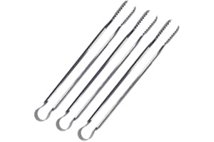 CLAIRLA 3 Pcs Stainless Steel Kitchen Tongs for Cooking, BBQ, Grilling, Barbeque Food Tong 11.4 Inch
