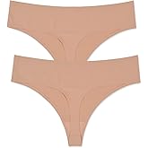 Bolivelan Seamless Thongs No Show Ladies Thong Women Underwear Sexy Panties 2 Pack