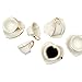 Tea and Coffee Cups with Saucers (Set of 6) by Classic Coffee & Tea|Charming, Inside Out Cups & Heart-Shaped Saucers|Fine Porcelain In Cream with Gold Plated Ends & Handles|Great Gift Idea|6.5 oz