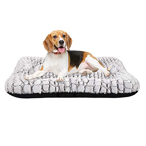 Coohom Deluxe Plush Dog Bed Pet Cushion Crate Mat,Washable Pet Bed for