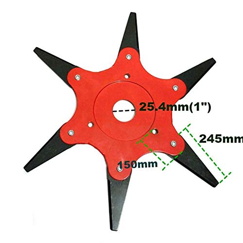 Automotor Outdoor Trimmer Head 6 Steel Razor Blade Trimmer Replacement 65Mn Lawn Mower Head Accessories Garden Lawn Mower Weed Brush Cutter with Adapter