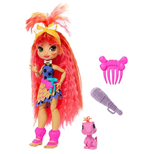 Cave Club GNL83 Emberly Puppe (25,4 cm), prähistorische Modepuppe mit Haus-Dinosaurier – Bild 6