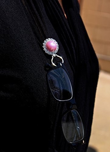 Newbee Fashion - Centerpiece Snap On Magnetic Eyewear Holder with Rhinestones