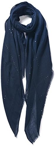 Plain Colour Ladies Scarf Shoulder Wrap Wedding Bridal Shawl Sequin Sparkle Line Detail Soft Feel, Large Size