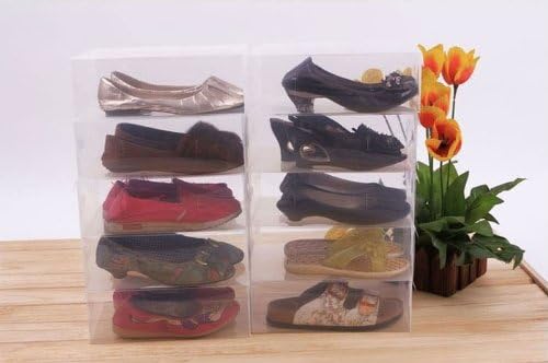 10pcs/lot Transparent Shoe Boxes Clear Plastic PP Storage Box Packaging Box Size L