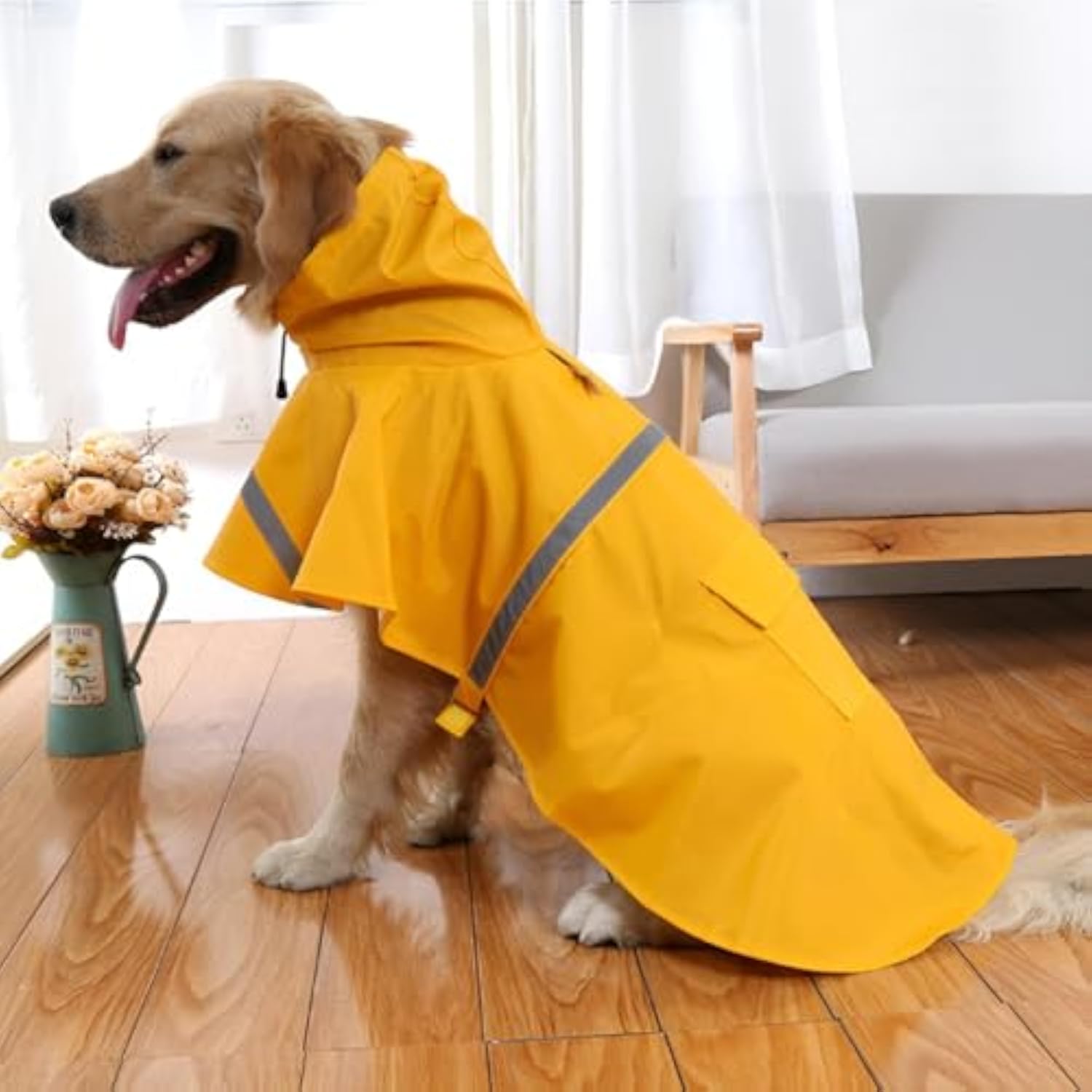 大型犬雨衣 可调节带反光条 37%OFF