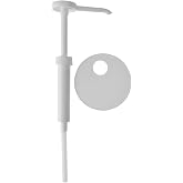 Tablecraft 1 Oz White Polypropylene Condiment Pump with 110mm Screw Top - 9" Dip Tube