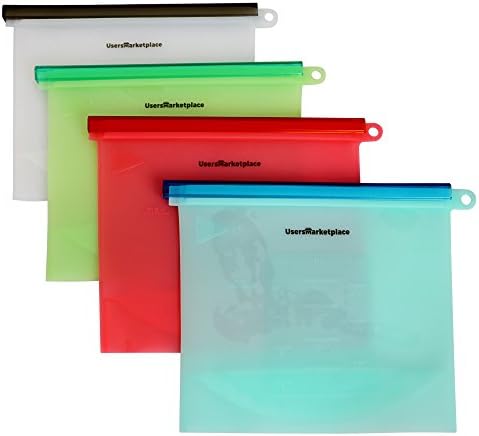 Reusable Silicone Storage Bags - Food Preservation bags for Vegetables Meats Fruits & Liquids, BPA Free & Eco-Friendly, Airtight Seal, Set of 4PCS - By Users Marketplace (4)