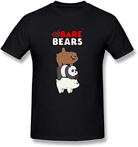 CBOOA Cartoon We Bare Bears Men's Tshirt Tee,Black
