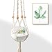 Mkono Macrame Plant Hanger Long Hanging Planter 50 Inch (Fit Large Pot Up to 9 Inch) Indoor Outdoor Ceiling Plant Holder Basket Boho Home Decor
