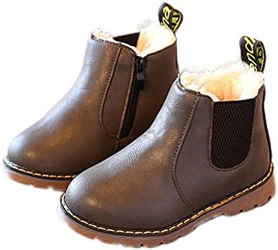 FeiliandaJJ Baby Martin Boots, Kids Toddler Winter Snow Warm Ankle Boots Zipper Non Slip Martin Sneakers Casual Chelsea Shoes