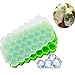Ice Cube Trays with Lids,Jsdoin 2 Pack Food Grade Silica Gel Flexible 74 Ice Trays with Spill-Resistant Removable Lid,BPA Free Ice Cube Molds for Whiskey Storage,Cocktail,Beverages (Green&Green)