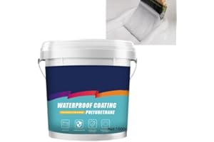 VJPPII Polyurethane Waterproof Coating,1000g Polyurethane Coating,Basement Foundation Repair,Polyurethane Waterproof Coating Sealant for Concrete Wood Outdoor Roof Walls Garden (1000g,White)