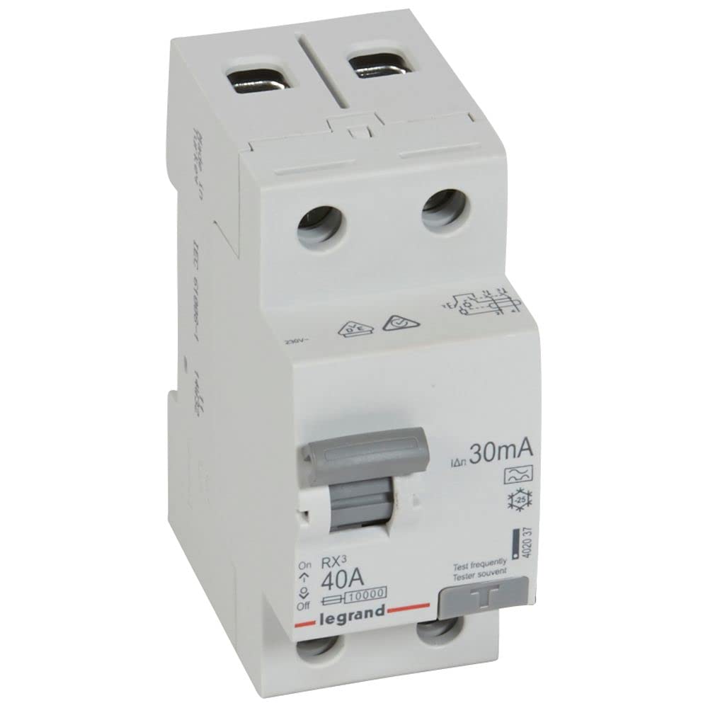 Legrand 402037 FI Circuit Breaker 40 A, 30 mA; Residual Current Circuit Breaker/RCD, 2-Pin - 40 A / 30 mA, 1 Piece