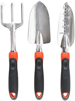 3-Piece Gardening Tools Set - Trowel, Transplanter, and Cultivator– Rust Resistant - Eco Friendly Packaging