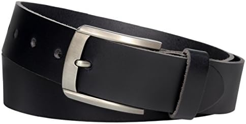 Leather belt made of cowhide leather, 4 cm wide and approx. 0,3 cm thick, genuine leather belt, Made in Germany, shortenable, for men and women #4-0023