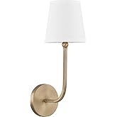 Capital Lighting 619311AD-674 Dawson Decorative White Fabric Stay-Straight Shade Wall Sconce, 1-Light 60 Watt, 17" H x 6" W, 