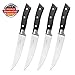 SKY LIGHT Steak Knives, Steak Knife Set of 4 Premium Kitchen Table Knife 4.5 Inch Straight Edge Blade Dinner Knives German Steel Non Serrated