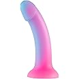 7 Inch Silicone Realistic Dildo,Colorful Glowing Penis Toy for Vaginal and Anal Sex,Adult Sex Toy for G-spot and Prostate Org