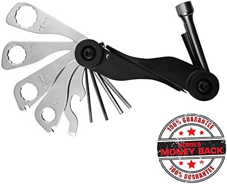 Bicycle Multitool for Bike Repairs Easy to Use, Compact & Designed to Fit Nicely into a FannyPack or BackPack Includes Six Hex Wrenches Phillips and Flathead Screwdrivers and More, Never Get Stranded on the Road without this Multitool