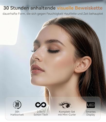 2-in-1 Heated Eyelash Curler, No. 1 in Precise Temperature Control, Certified Fast Heating Technology for Instant Styling, Heated Eyelash Curler for Morning, Office, Travel, Event