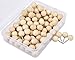 Wood Push Pins, JoyFamily Round Wooden Thumb Tacks Used for Cork Boards, Maps or Bulletin Boards, Natural Color (100PCS)