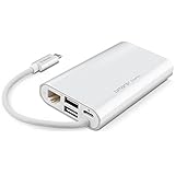 USB C Hub, OMARS 6-in-1 Type C Hub with HDMI 4K, VGA, 2 USB 3.0, Gigabit Ethernet, USB Type C Charging Port, Aluminum Design for MacBook Pro 2015/2016/2017, Chromebook and more Type C Devices - Silver