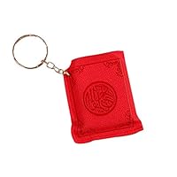 Teydhao Mini Islamic Muslim Ark Quran Book Key Chain Ring Car Bag Purse Pendant Charm Keychain for Car Key Ring Handbag Tote Bag Pendant Birthday Gift for Kids Girls Boys Toddlers (Red)