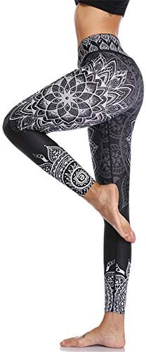 YEHAOFEI High Waist Print Yoga Pants Fitness Yoga Leggings Workout Running Leggings Gym Yoga Pants Elastic Slim Sports Leggings