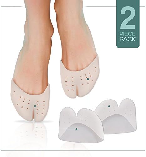 Gel Toe Caps &amp; Metatarsal Pads | 2 Pcs NonSlip Gel Toe Sleeve Cushions for Corns, Blisters, Bunion Pain &amp; Forefoot Protection
