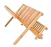 Collapsible Bamboo Drying Dish Rack - 2 Tier Level Folding Dish Rack for Counter Top - Quick Dry - Wooden Wood Dish Drainer - Kitchen Drying Utensils & Dishes - Plates Bowls - Easy Clean - Foldable
