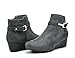 DREAM PAIRS FELICIA Women's Stylish Winter Faux Fur Lining Side Zipper Low Wedge Booties Shoes