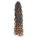 Lihui Goddess Locs Crochet Hair 14 Inch Curly Faux Locs Crochet Hair Pre Looped Crochet Locs Hair Extension Soft Goddess Faux Locs With Curly Ends(14inch, 1B/27, 6packs)