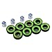 Dark Wolf 1 Set of Skateboard Bearings ABEC 9 Speed Stainless Green 8pcs with 4pcs Spacers