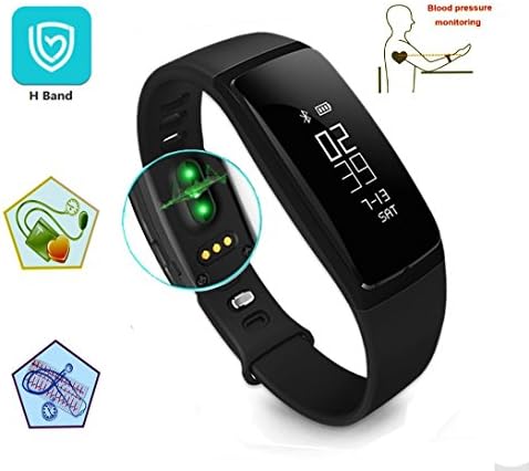V07 Waterproof smart bracelet heart rate monitor message reminder wristband sleeping pedometer sports tracker blood pressure monitor bluetooth 4.0 health monitoring armband smart watch. (black)