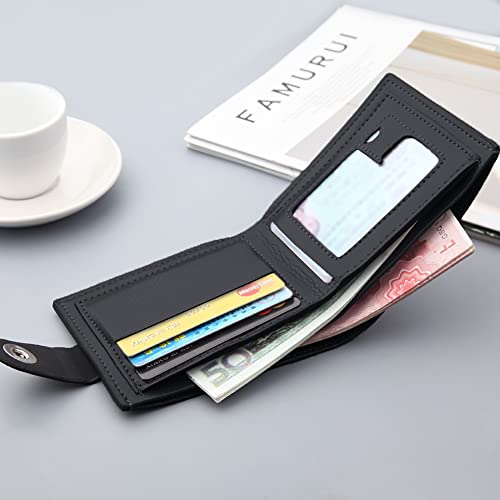 WANFORD Slim Wallet for Men with Money Clip, Minimalist Zipper, Bifold Mens  Wallets Credit Card Holder, PU Lea